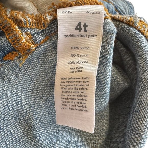 Carters Blue Denim Jeans Overalls Size 4T Girls Light Wash - Picture 5 of 5